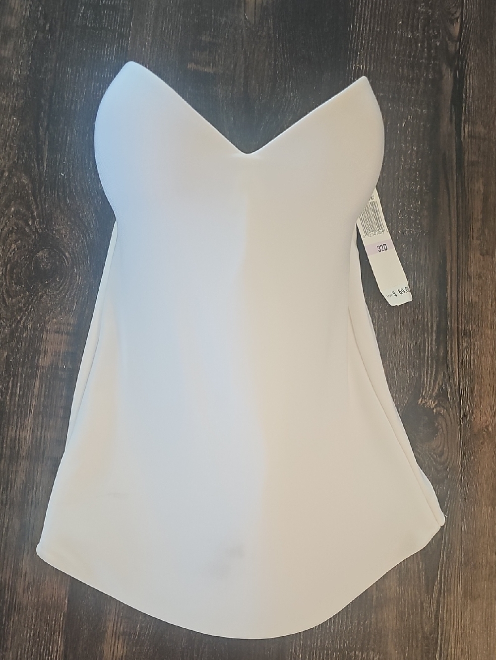 White Strapless Corset Bra 32D
